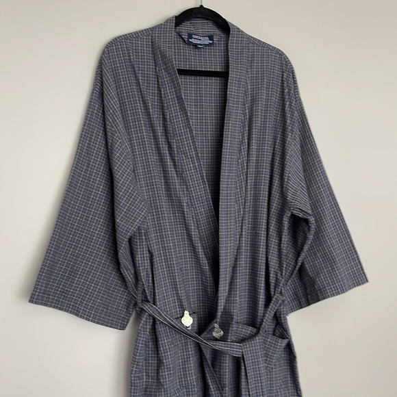 Imperial Classic Mens Checkered Belted Robe Size OSFM - Picture 3 of 11